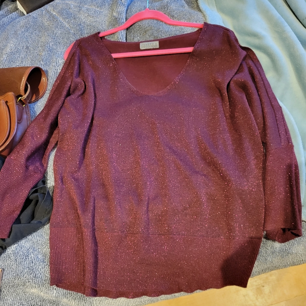 Sparkle sweater cold shoulder